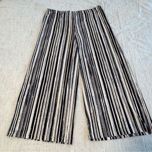 Chico's Palazzo Pants Size XL Petite Striped Blue and White Wide Leg